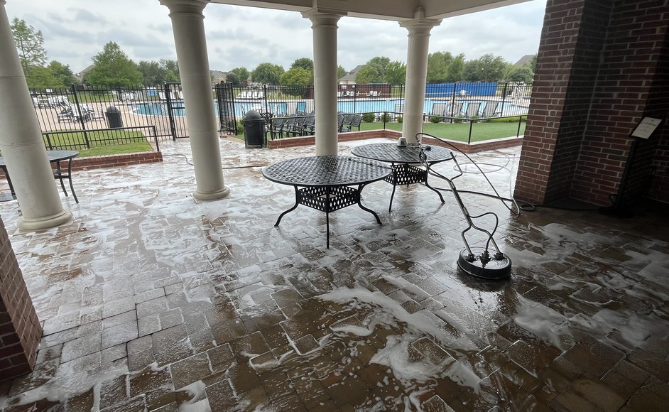 Pavilion Paver Cleaning Hoa Amenity Center Rowlett Tx